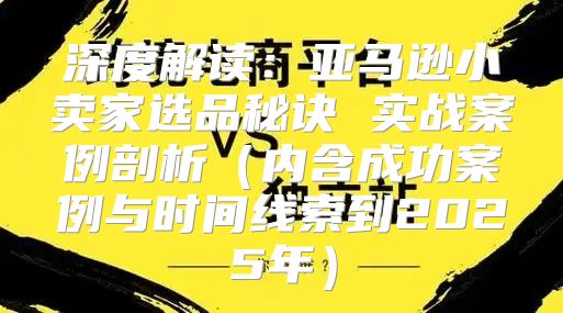 深度解读：亚马逊小卖家选品秘诀 实战案例剖析内含成功案例与时间线索到2025年