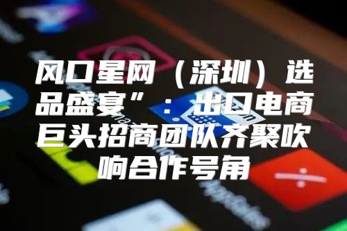 风口星网深圳选品盛宴”：出口电商巨头招商团队齐聚吹响合作号角