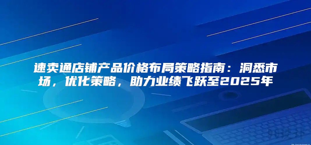速卖通店铺产品价格布局策略指南：洞悉市场，优化策略，助力业绩飞跃至2025年