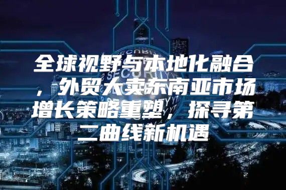全球视野与本地化融合，外贸大卖东南亚市场增长策略重塑，探寻第二曲线新机遇
