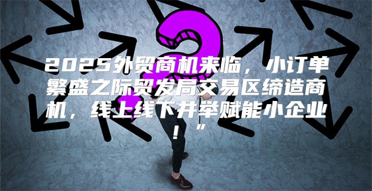2025外贸商机来临，小订单繁盛之际贸发局交易区缔造商机，线上线下并举赋能小企业！”