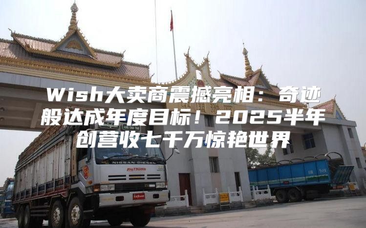 Wish大卖商震撼亮相：奇迹般达成年度目标！2025半年创营收七千万惊艳世界