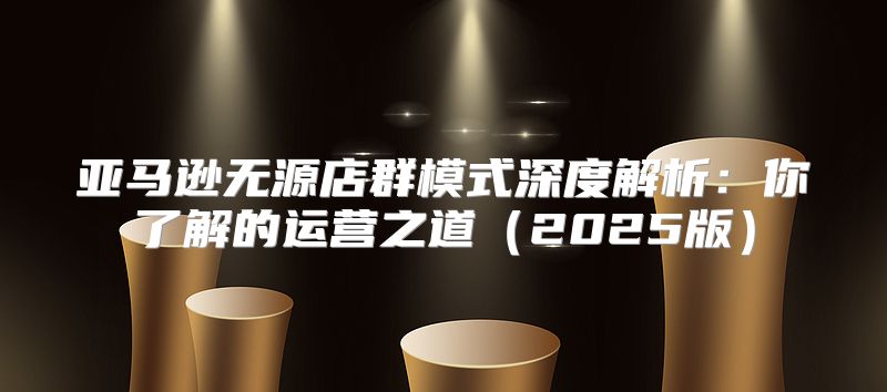 亚马逊无源店群模式深度解析：你了解的运营之道2025版