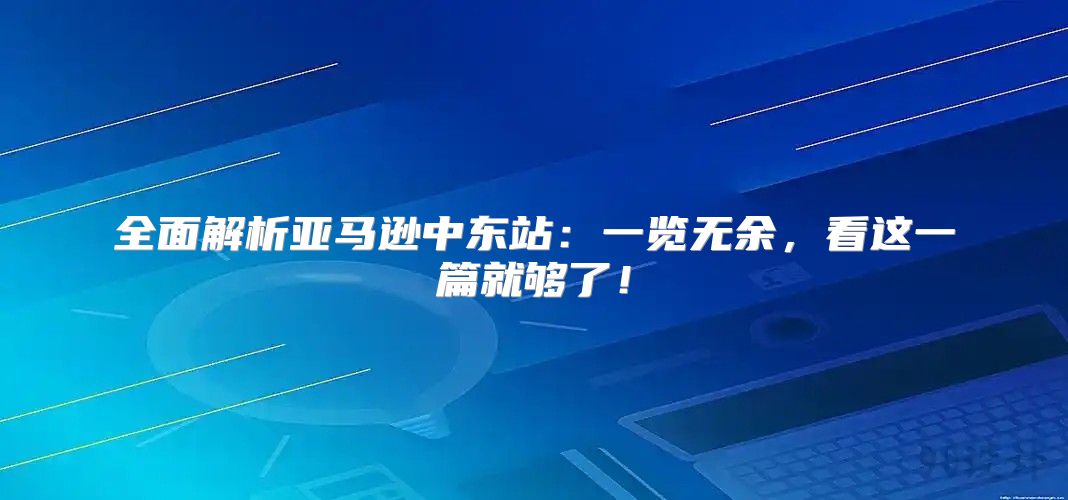 全面解析亚马逊中东站：一览无余，看这一篇就够了！