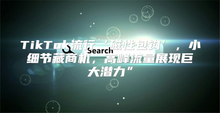 TikTok流行‘磁性包钩’，小细节藏商机，高峰流量展现巨大潜力”