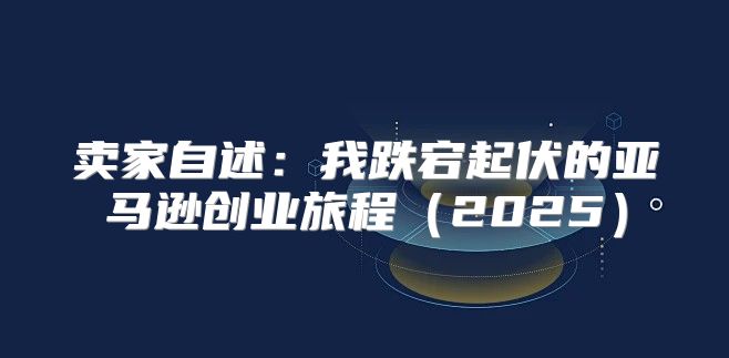 卖家自述：我跌宕起伏的亚马逊创业旅程2025