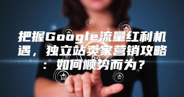 把握Google流量红利机遇，独立站卖家营销攻略：如何顺势而为？