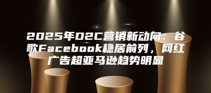 2025年D2C营销新动向：谷歌Facebook稳居前列，网红广告超亚马逊趋势明显