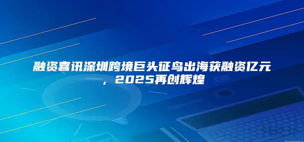 融资喜讯深圳跨境巨头征鸟出海获融资亿元，2025再创辉煌