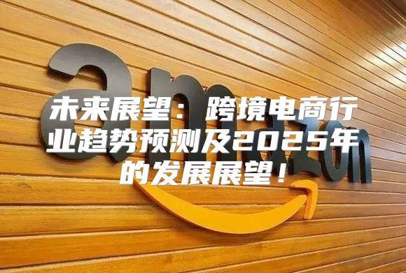 未来展望：跨境电商行业趋势预测及2025年的发展展望！