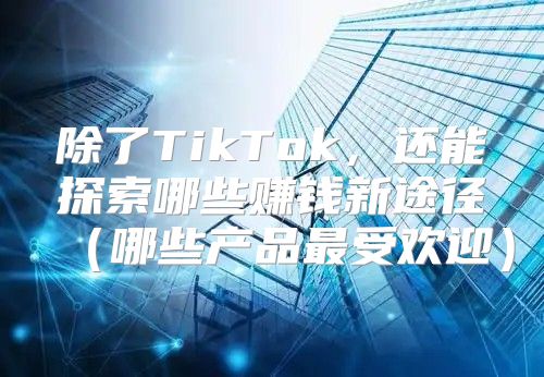 除了TikTok，还能探索哪些赚钱新途径哪些产品最受欢迎