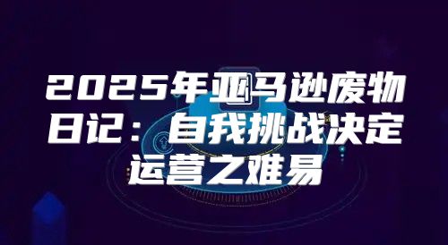 2025年亚马逊废物日记：自我挑战决定运营之难易
