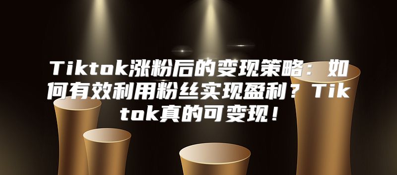 Tiktok涨粉后的变现策略：如何有效利用粉丝实现盈利？Tiktok真的可变现！