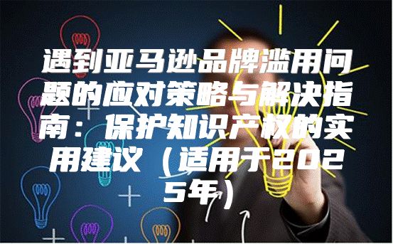 遇到亚马逊品牌滥用问题的应对策略与解决指南：保护知识产权的实用建议适用于2025年