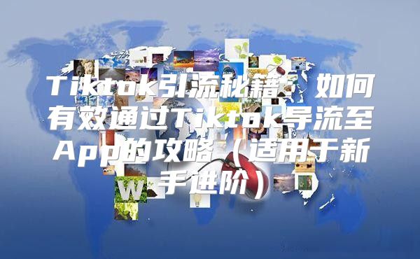 Tiktok引流秘籍：如何有效通过Tiktok导流至App的攻略适用于新手进阶