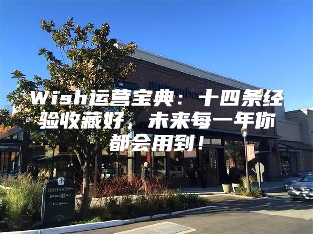 Wish运营宝典：十四条经验收藏好，未来每一年你都会用到！