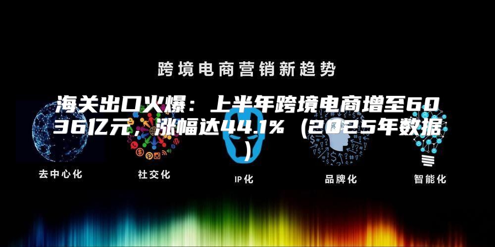 海关出口火爆：上半年跨境电商增至6036亿元，涨幅达44.1% (2025年数据)