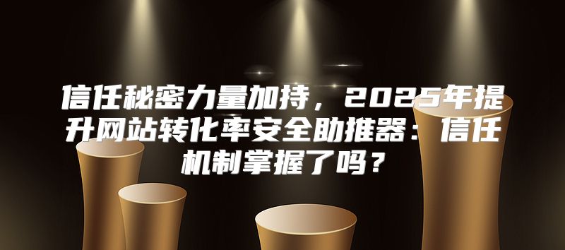 信任秘密力量加持，2025年提升网站转化率安全助推器：信任机制掌握了吗？