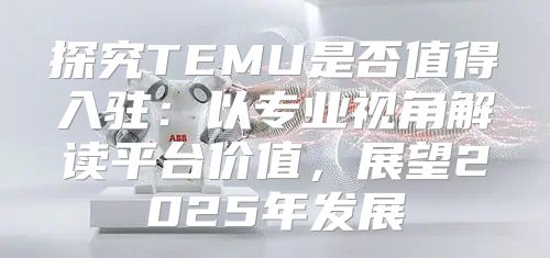 探究TEMU是否值得入驻：以专业视角解读平台价值，展望2025年发展