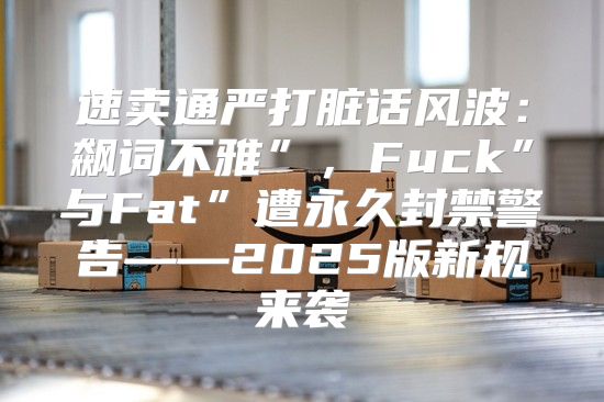 速卖通严打脏话风波：飙词不雅”，Fuck”与Fat”遭永久封禁警告——2025版新规来袭