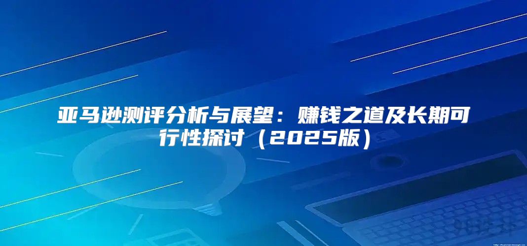 亚马逊测评分析与展望：赚钱之道及长期可行性探讨2025版