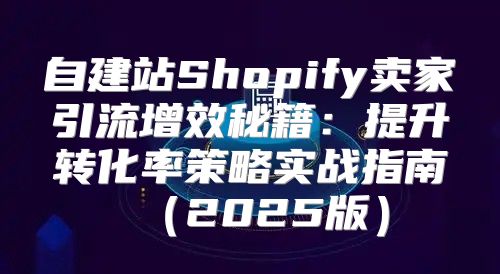 自建站Shopify卖家引流增效秘籍：提升转化率策略实战指南2025版