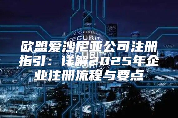 欧盟爱沙尼亚公司注册指引：详解2025年企业注册流程与要点