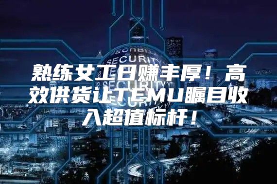 熟练女工日赚丰厚！高效供货让TEMU瞩目收入超值标杆！