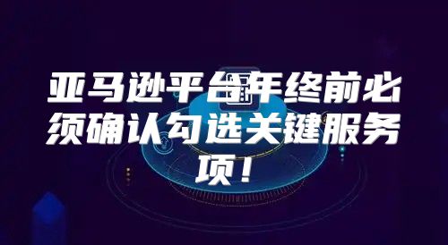 亚马逊平台年终前必须确认勾选关键服务项！