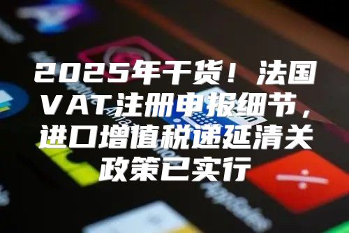 2025年干货！法国VAT注册申报细节，进口增值税递延清关政策已实行