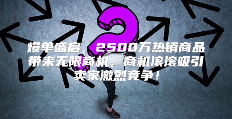 爆单盛启，2500万热销商品带来无限商机，商机滚滚吸引卖家激烈竞争！