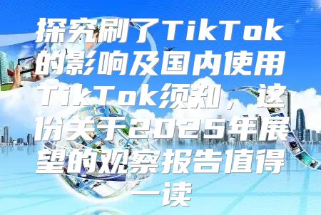 探究刷了TikTok的影响及国内使用TikTok须知，这份关于2025年展望的观察报告值得一读