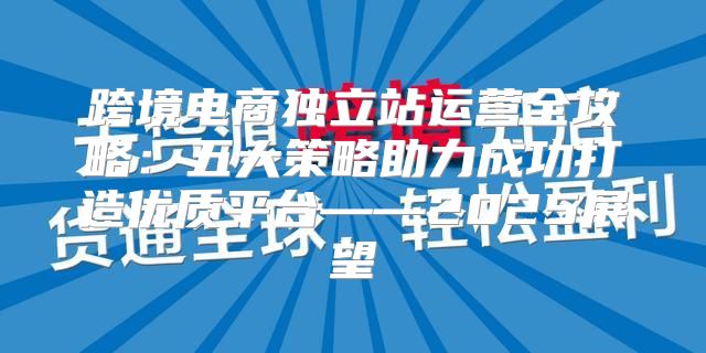跨境电商独立站运营全攻略：五大策略助力成功打造优质平台——2025展望