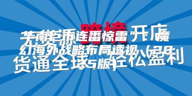 华南巨市连番惊雷”：魔幻海外战略布局透视2025版