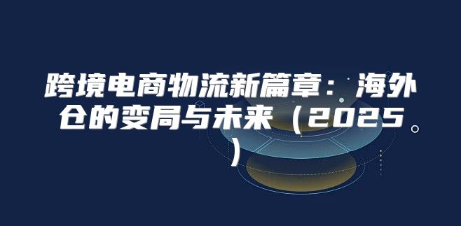 跨境电商物流新篇章：海外仓的变局与未来2025
