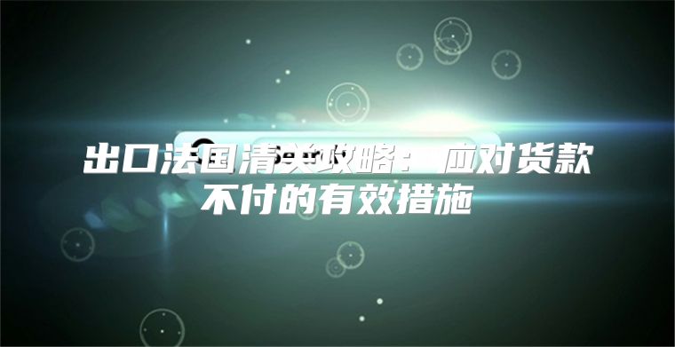 出口法国清关攻略：应对货款不付的有效措施