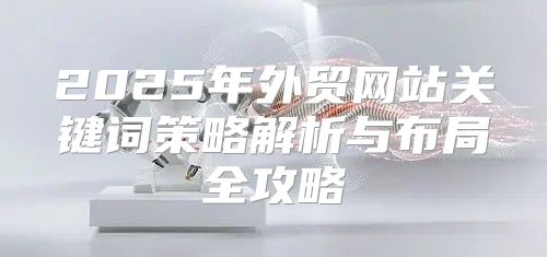 2025年外贸网站关键词策略解析与布局全攻略