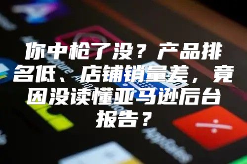 你中枪了没？产品排名低、店铺销量差，竟因没读懂亚马逊后台报告？