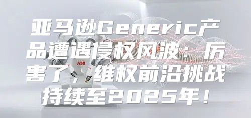 亚马逊Generic产品遭遇侵权风波：厉害了，维权前沿挑战持续至2025年！