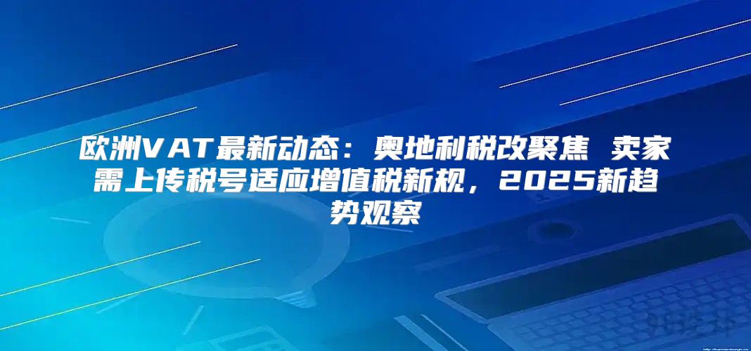 欧洲VAT最新动态：奥地利税改聚焦 卖家需上传税号适应增值税新规，2025新趋势观察