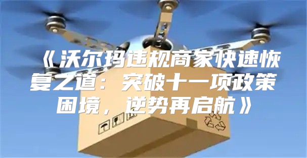 沃尔玛违规商家快速恢复之道：突破十一项政策困境，逆势再启航