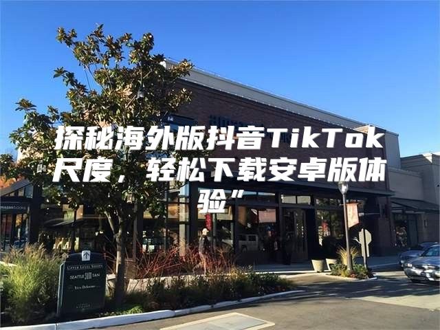 探秘海外版抖音TikTok尺度，轻松下载安卓版体验”