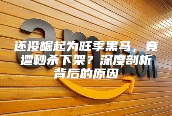 还没崛起为旺季黑马，竟遭秒杀下架？深度剖析背后的原因