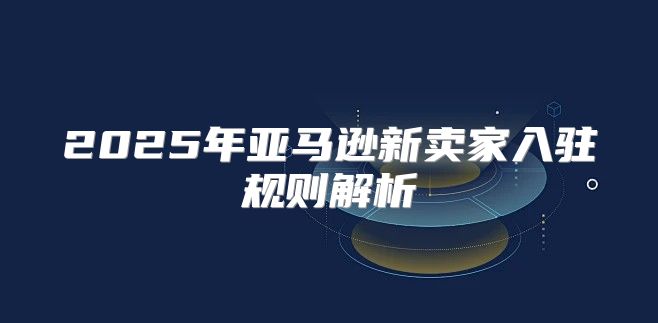 2025年亚马逊新卖家入驻规则解析