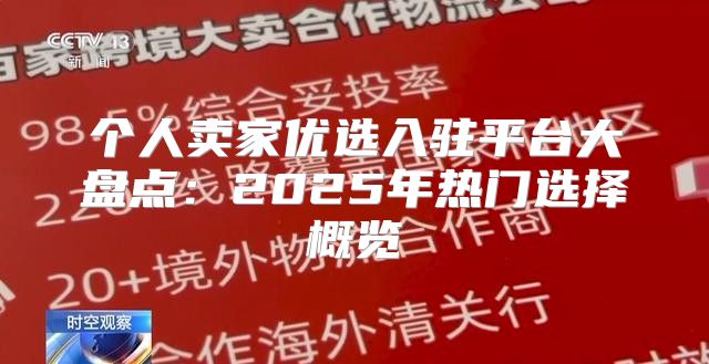 个人卖家优选入驻平台大盘点：2025年热门选择概览