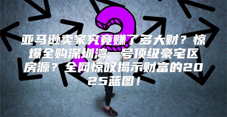 亚马逊卖家究竟赚了多大财？惊爆全购深圳湾一号顶级豪宅区房源？全网惊叹揭示财富的2025蓝图！