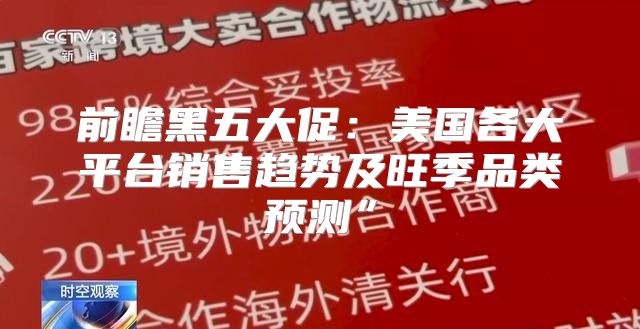 前瞻黑五大促：美国各大平台销售趋势及旺季品类预测”