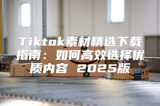 Tiktok素材精选下载指南：如何高效选择优质内容 2025版
