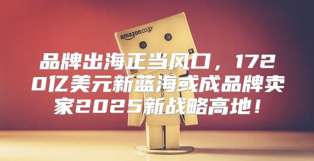 品牌出海正当风口，1720亿美元新蓝海或成品牌卖家2025新战略高地！