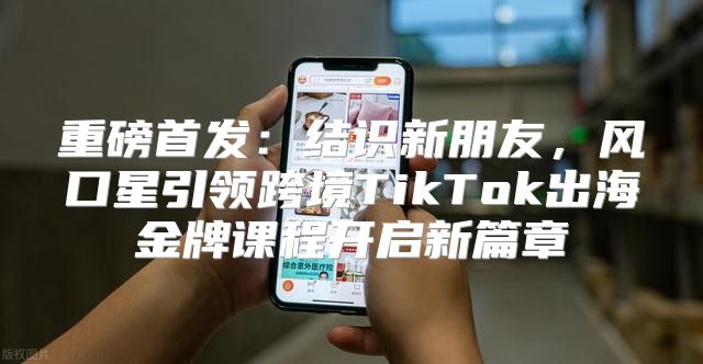 重磅首发：结识新朋友，风口星引领跨境TikTok出海金牌课程开启新篇章